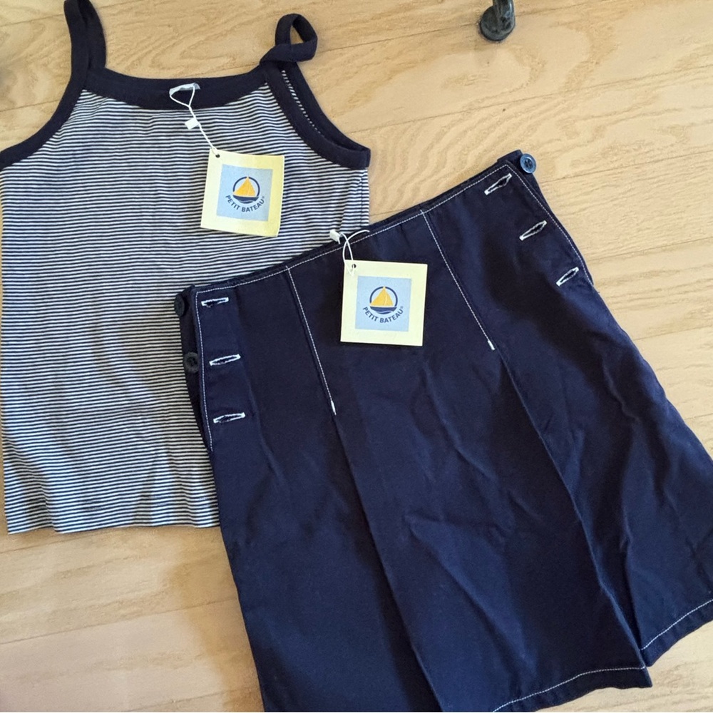 NWT Petit Bateau Children’s Navy Tank and Skirt